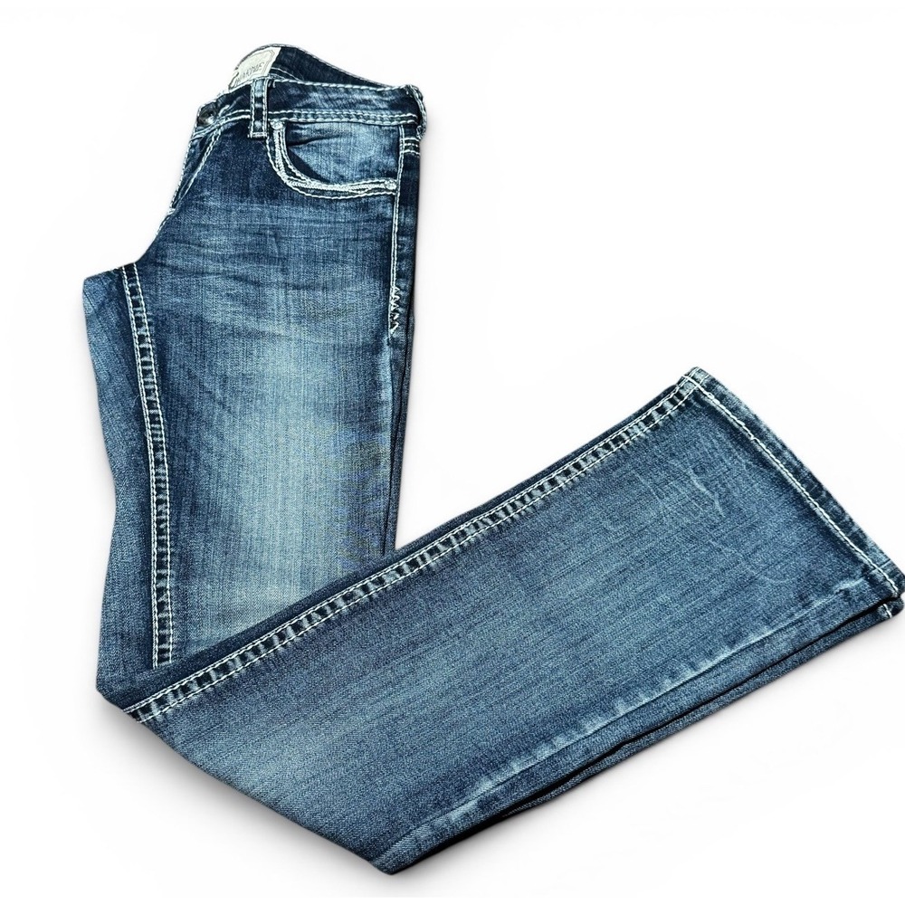 Charme Women's Size 26 Flare‎ Jeans Medium Wash Embellished Pockets